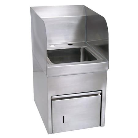 Bk Resources Space Saver Hand Sink Stainless Steel W/ Towel Dispenser 9"Wx9" BKHS-D-SS-SKTS
